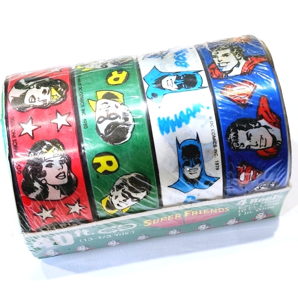 Vintage 1980 CLEO Super Friends Decorative Ribbons 40FT NEW Superman Batman